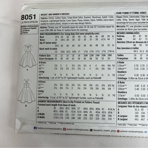 Simplicity Sewing patterns 8051 Minnie Mouse dress hoop jive skirt size 10-18 - Picture 4 of 6